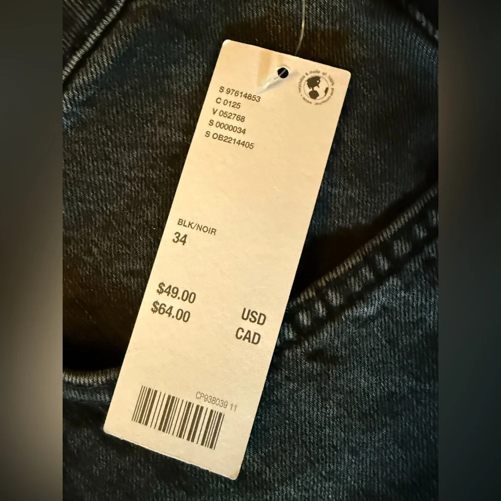 NWT BDG TORI MID RISE DENIM JORT, WASHED BLACK, WOMENS, SIZE 34